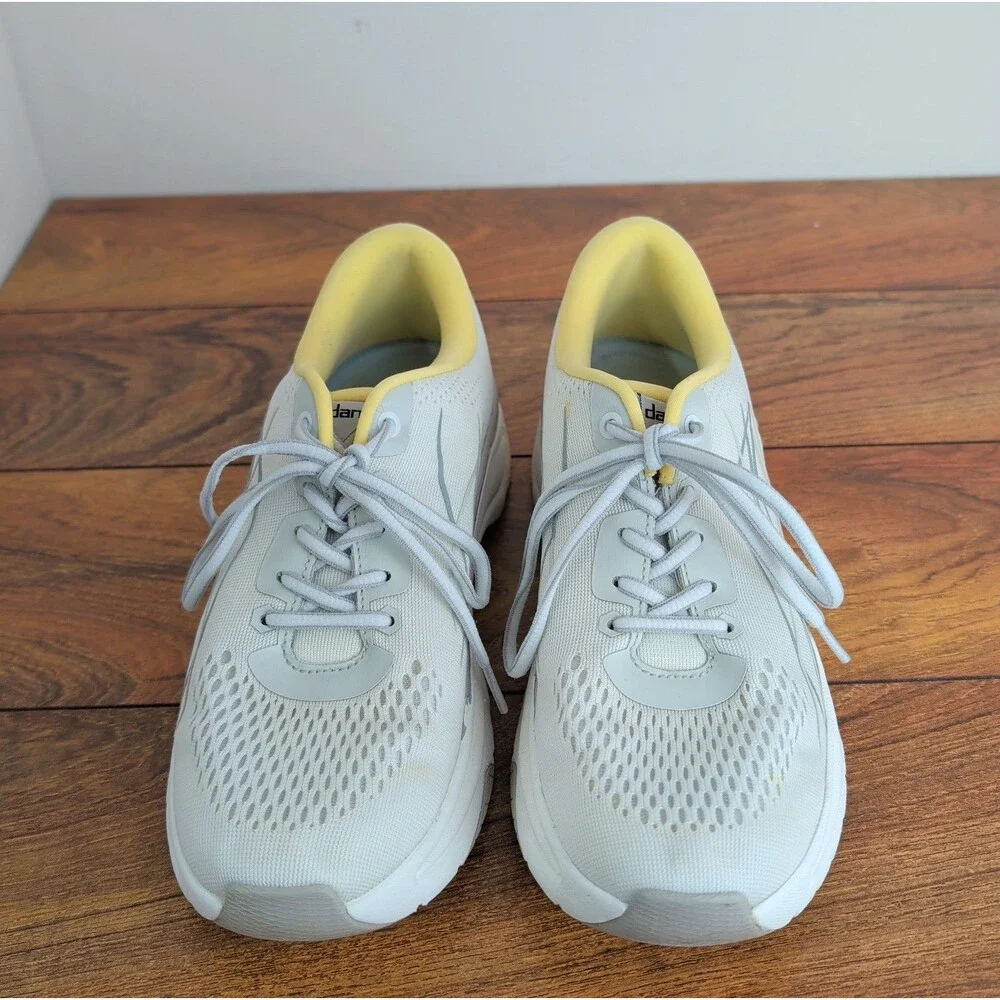 Dansko Women's Pace Mesh Comfort Walking Sneaker Shoes White/Yellow, 40, US 9.5